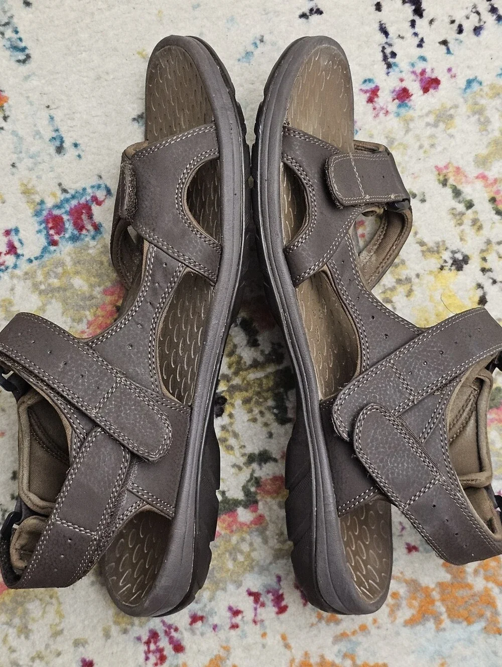Vionic Mick Men's Size 14 Brown Hiking Sandals Adjustable Comfort Support Shoes